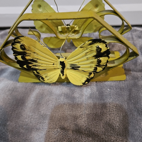 Vintage 70s mcm vibe metal Butterfly napkin holder - Picture 8 of 13